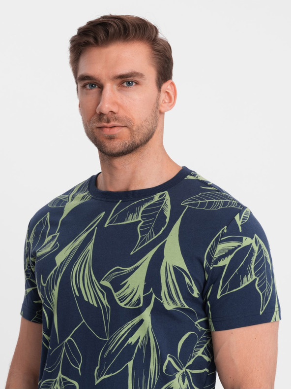 Ombre Clothing T-shirt fantasia verde e blu da uomo Ombre Clothing