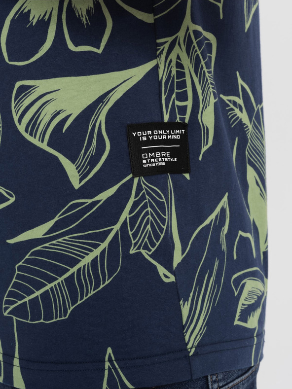 Ombre Clothing T-shirt fantasia verde e blu da uomo Ombre Clothing