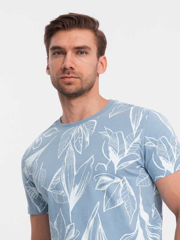 Ombre Clothing Maglietta fantasia da uomo azzurro chiaro Ombre Clothing