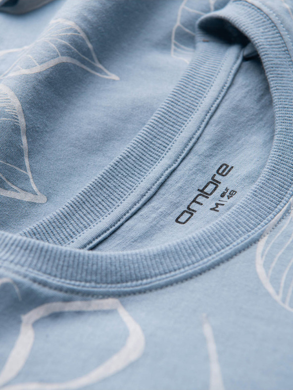 Ombre Clothing Maglietta fantasia da uomo azzurro chiaro Ombre Clothing