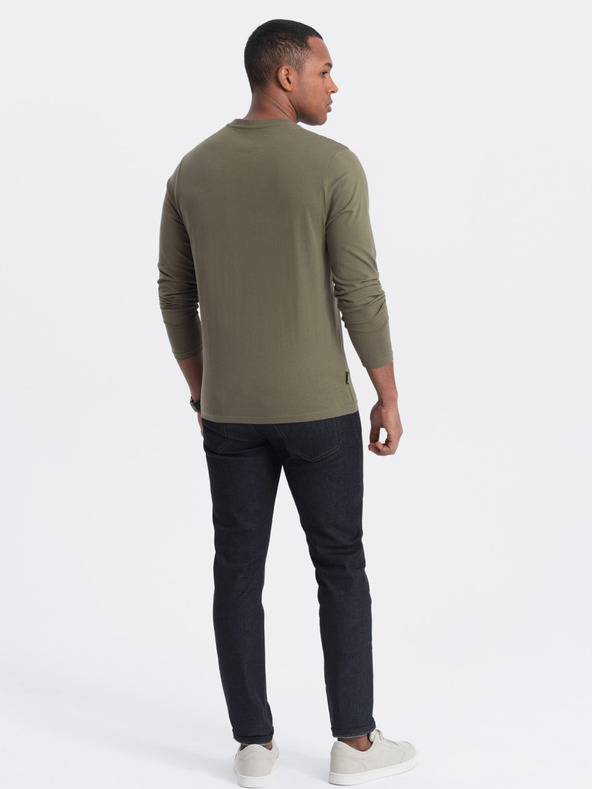 Ombre Clothing Maglietta basic da uomo color kaki Ombre Clothing