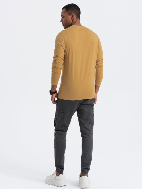 Ombre Clothing Camicia basic senape da uomo Ombre Clothing