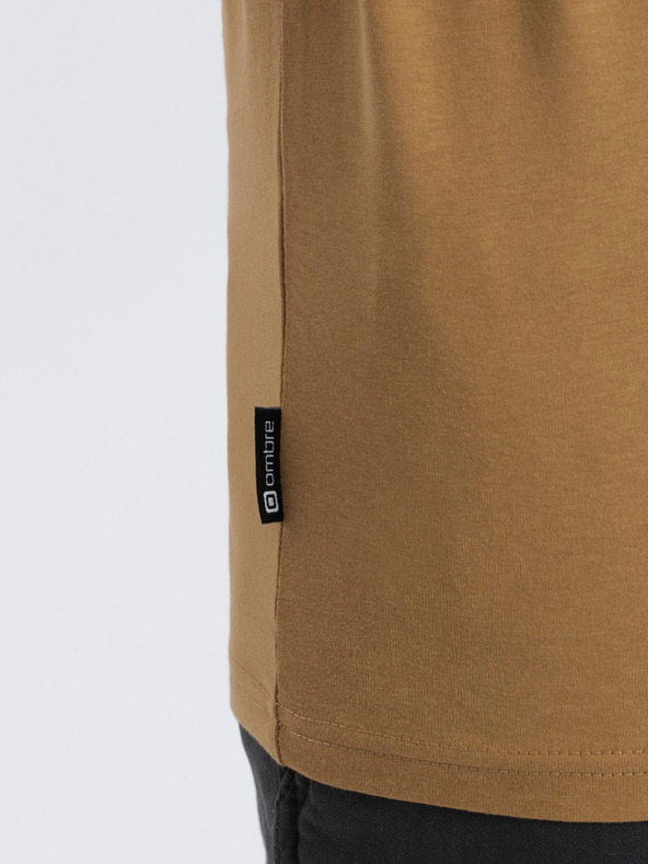 Ombre Clothing Camicia basic senape da uomo Ombre Clothing