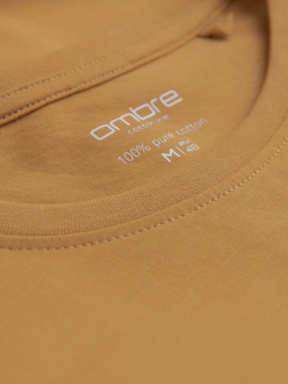 Ombre Clothing Camicia basic senape da uomo Ombre Clothing