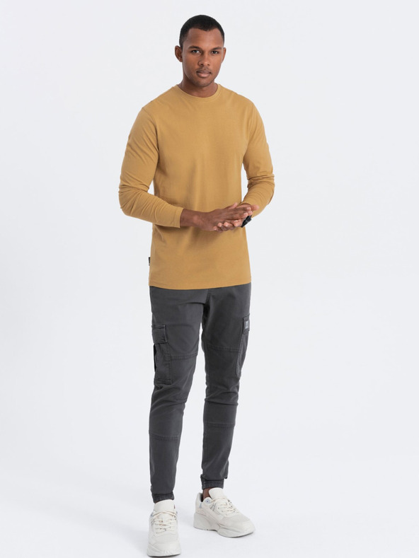 Ombre Clothing Camicia basic senape da uomo Ombre Clothing