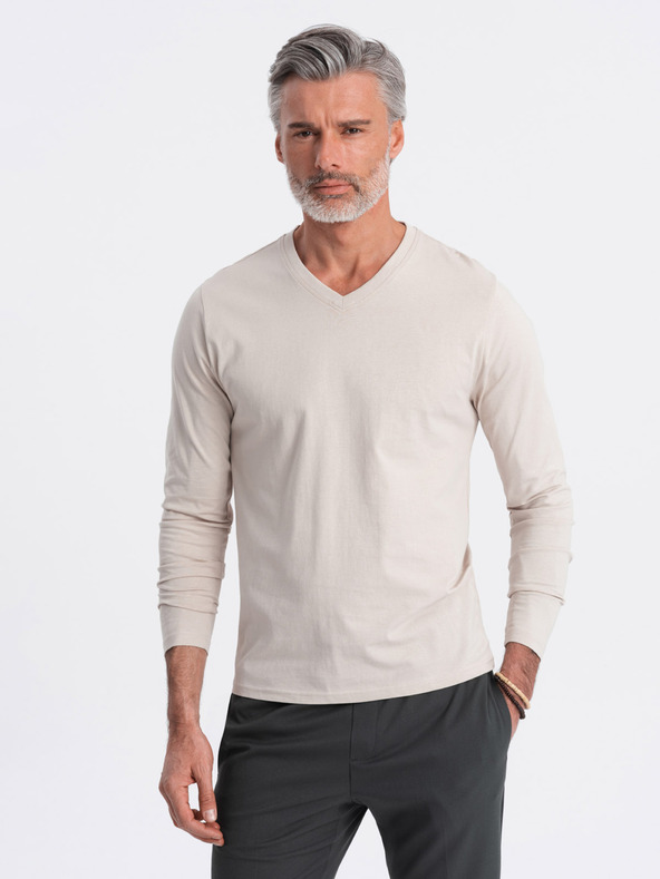 Ombre Clothing T-shirt basic beige da uomo Ombre Clothing