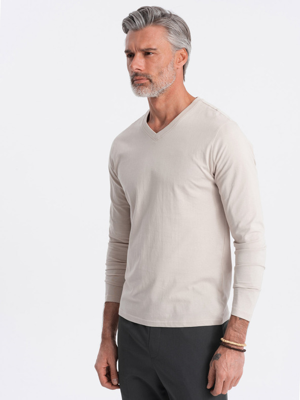 Ombre Clothing T-shirt basic beige da uomo Ombre Clothing