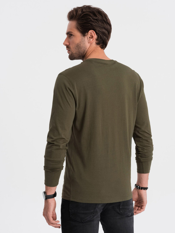 Ombre Clothing Maglietta basic da uomo color kaki Ombre Clothing