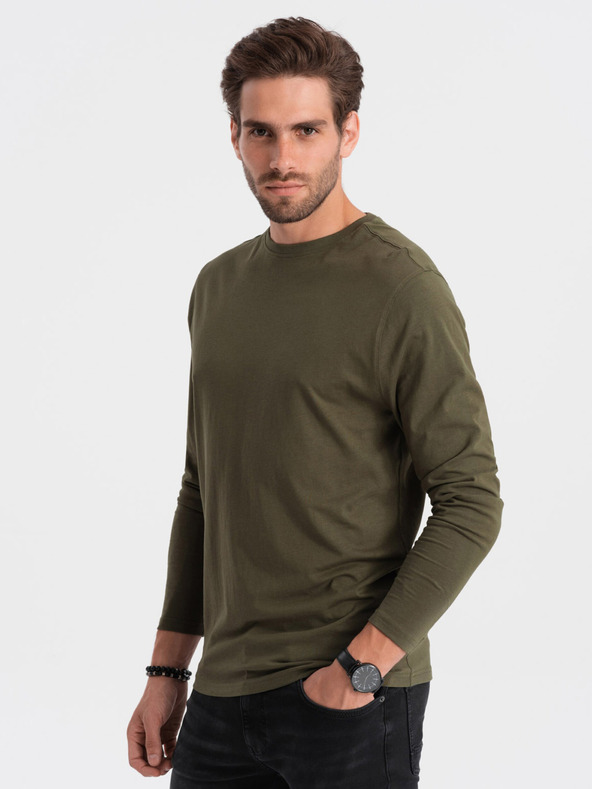 Ombre Clothing Maglietta basic da uomo color kaki Ombre Clothing