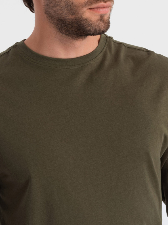 Ombre Clothing Maglietta basic da uomo color kaki Ombre Clothing