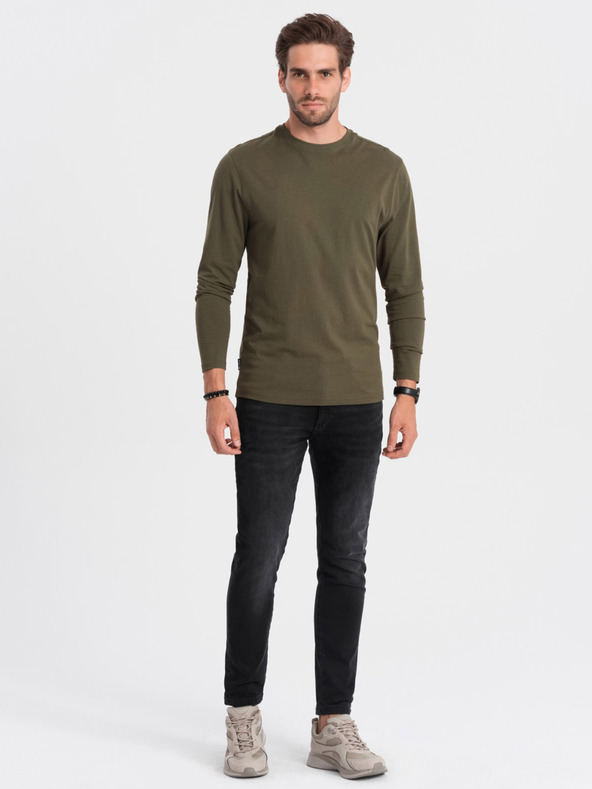 Ombre Clothing Maglietta basic da uomo color kaki Ombre Clothing