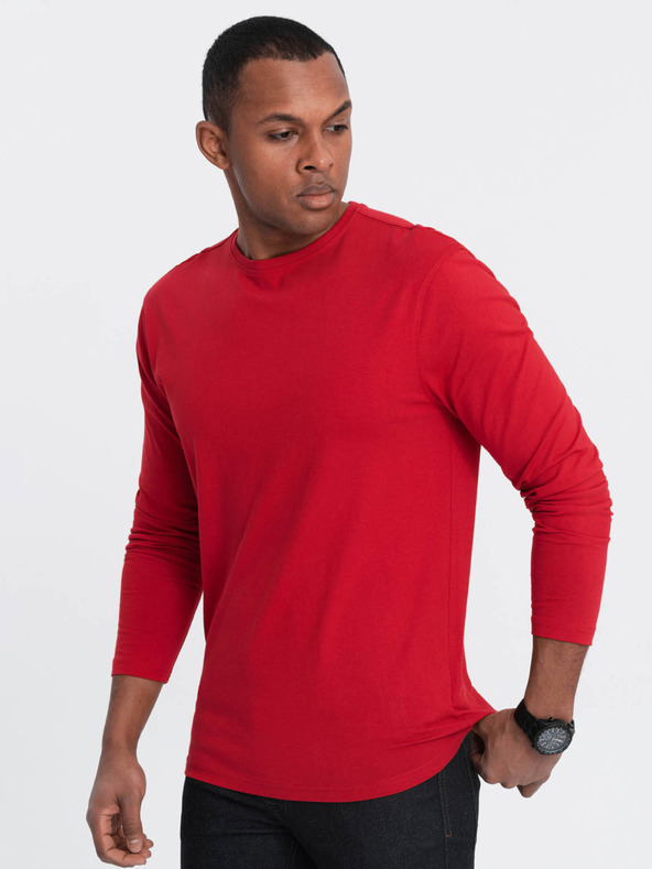 Ombre Clothing Maglietta basic da uomo rossa Ombre Clothing