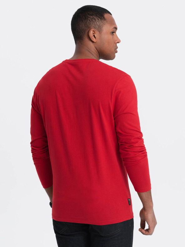 Ombre Clothing Maglietta basic da uomo rossa Ombre Clothing