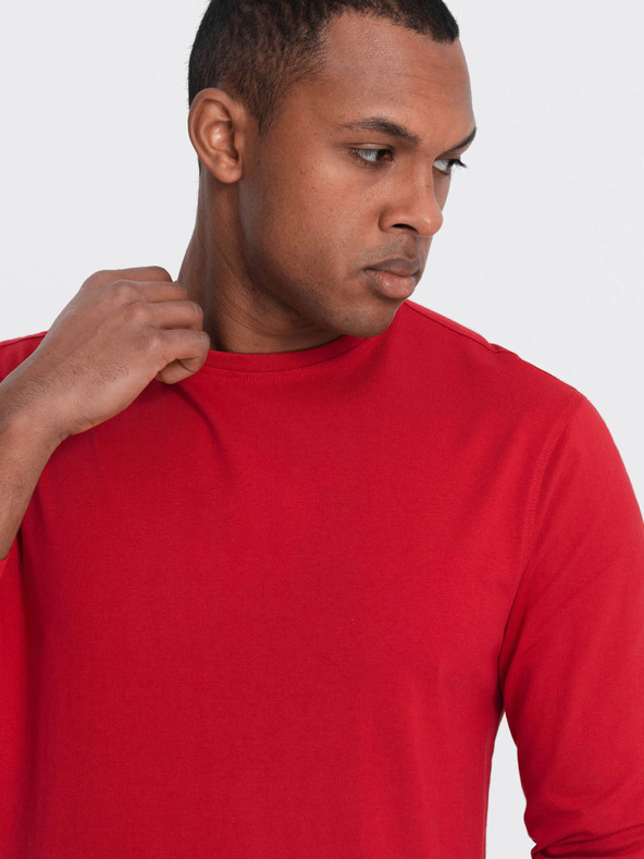 Ombre Clothing Maglietta basic da uomo rossa Ombre Clothing