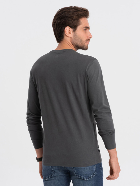 Ombre Clothing T-shirt basic grigio scuro da uomo Ombre Clothing
