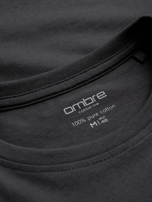 Ombre Clothing T-shirt basic grigio scuro da uomo Ombre Clothing