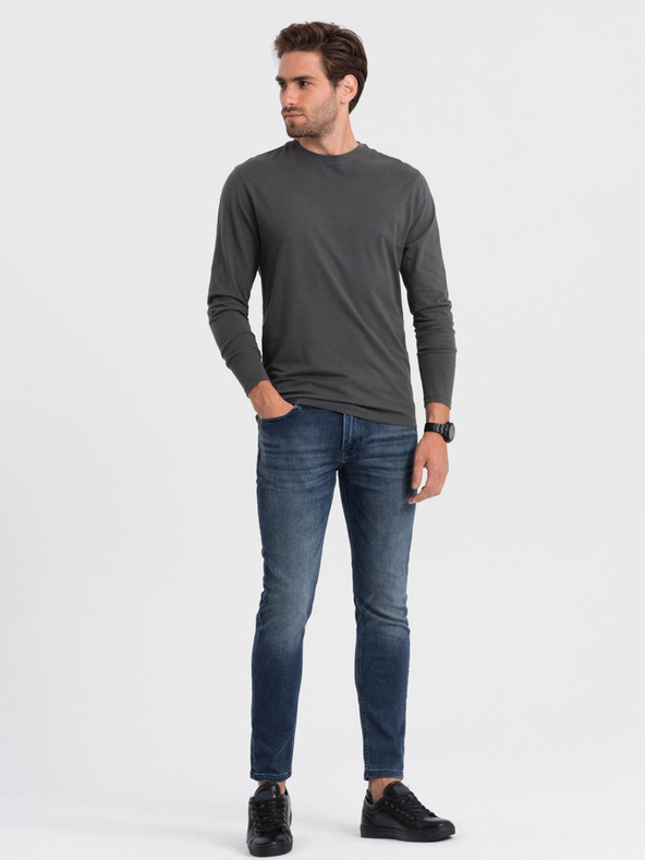 Ombre Clothing T-shirt basic grigio scuro da uomo Ombre Clothing