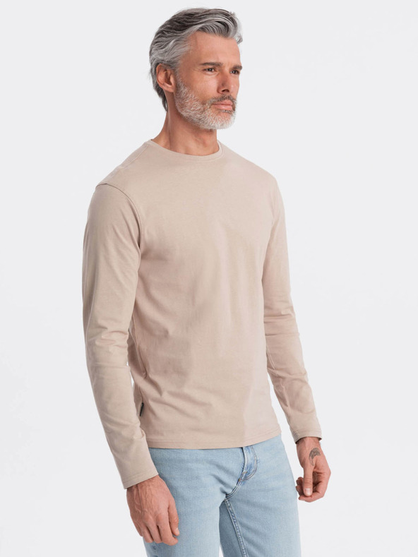 Ombre Clothing T-shirt basic beige da uomo Ombre Clothing