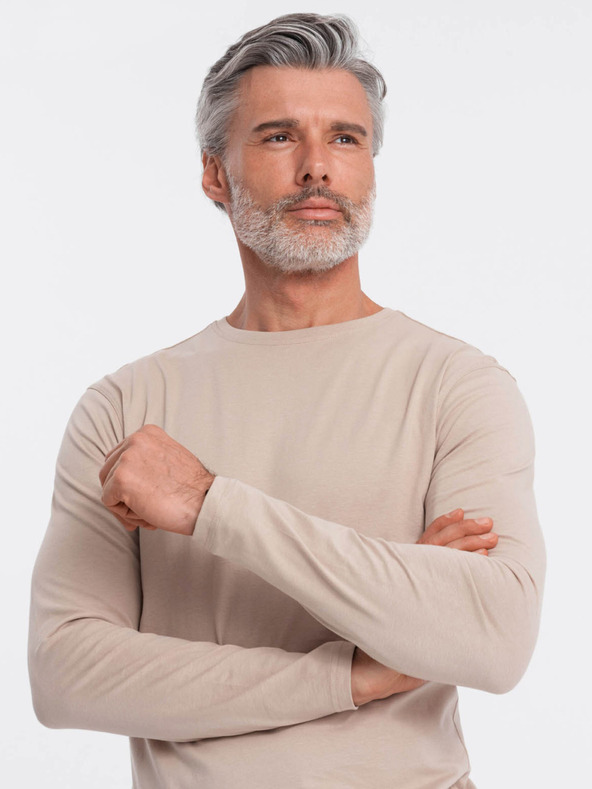 Ombre Clothing T-shirt basic beige da uomo Ombre Clothing