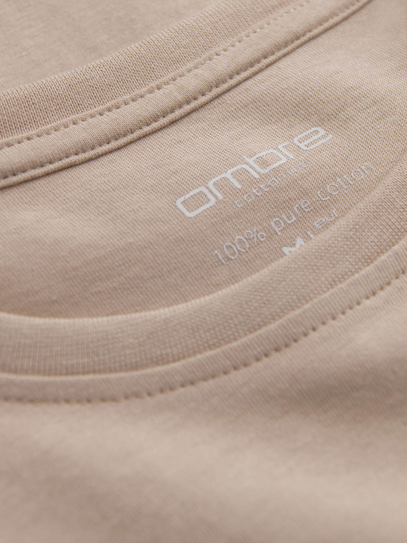 Ombre Clothing T-shirt basic beige da uomo Ombre Clothing