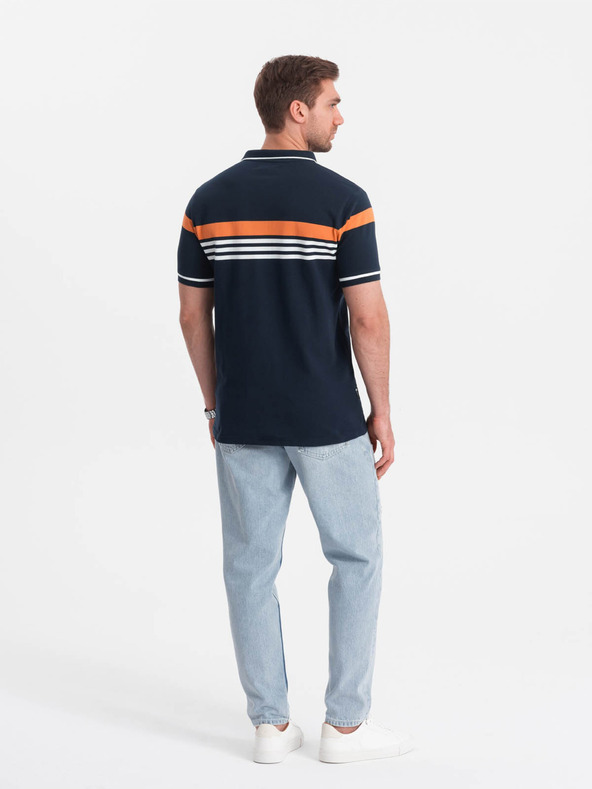 Ombre Clothing Polo da uomo blu scuro Ombre Clothing
