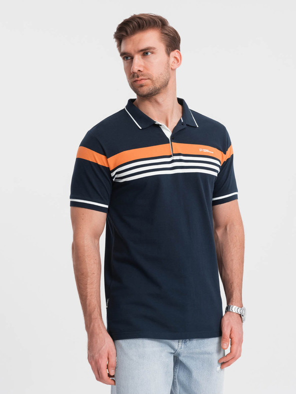 Ombre Clothing Polo da uomo blu scuro Ombre Clothing