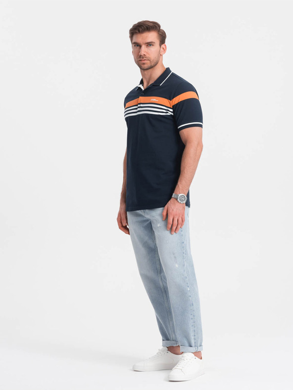 Ombre Clothing Polo da uomo blu scuro Ombre Clothing