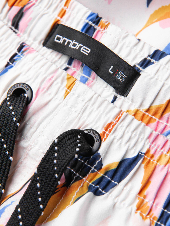 Ombre Clothing Costume da bagno a fantasia arancione e bianca da uomo Ombre Clothing