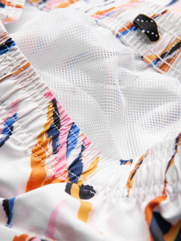 Ombre Clothing Costume da bagno a fantasia arancione e bianca da uomo Ombre Clothing