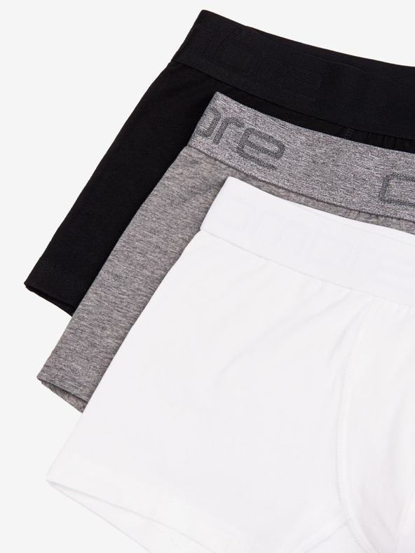 Ombre Clothing Set di tre boxer da uomo in grigio, bianco e nero Ombre Clothing