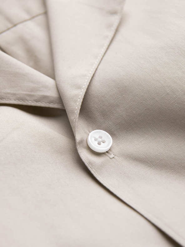 Ombre Clothing Camicia a maniche corte da uomo Crema Abbigliamento Ombre