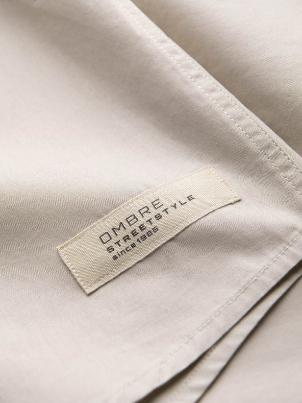 Ombre Clothing Camicia a maniche corte da uomo Crema Abbigliamento Ombre