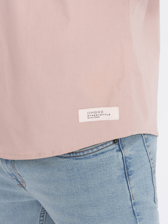 Ombre Clothing Camicia a maniche corte marrone chiaro da uomo Ombre Clothing