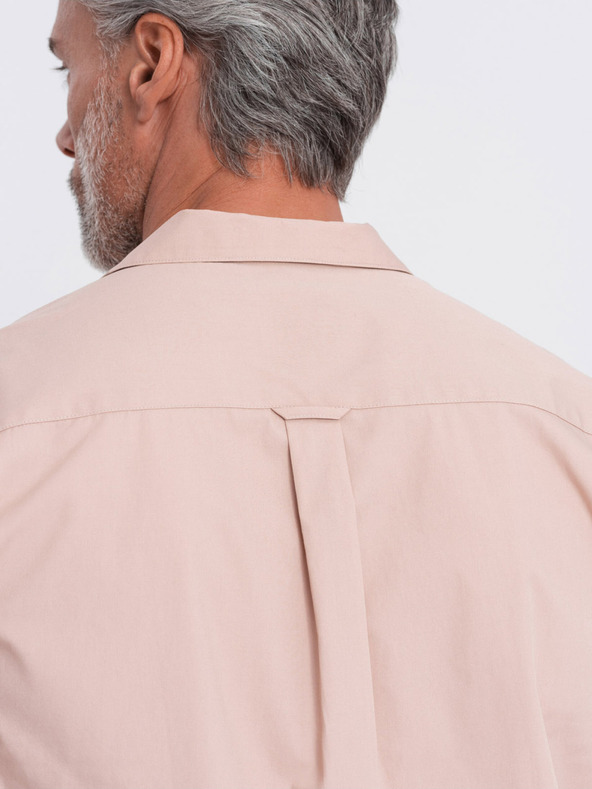 Ombre Clothing Camicia a maniche corte marrone chiaro da uomo Ombre Clothing