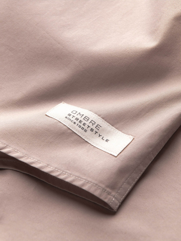 Ombre Clothing Camicia a maniche corte marrone chiaro da uomo Ombre Clothing