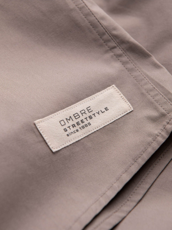 Ombre Clothing Camicia manica corta marrone uomo Ombre Clothing