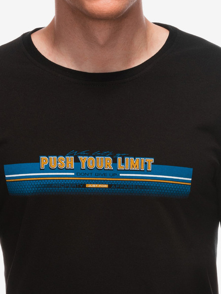 Edoti T-shirt nera stampata da uomo Edoti