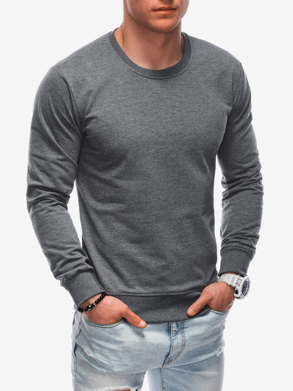 Edoti Felpa basic da uomo grigio scuro Edoti