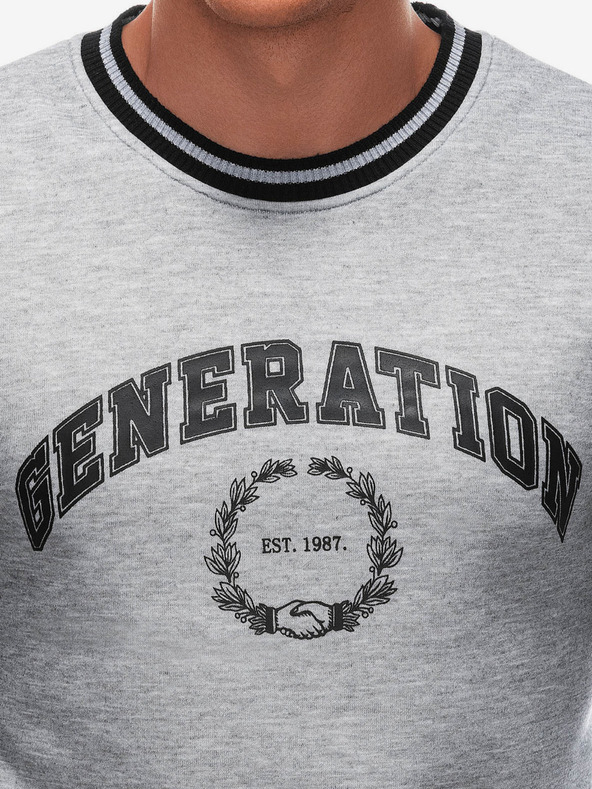 Edoti Felpa stampata uomo grigio Edoti