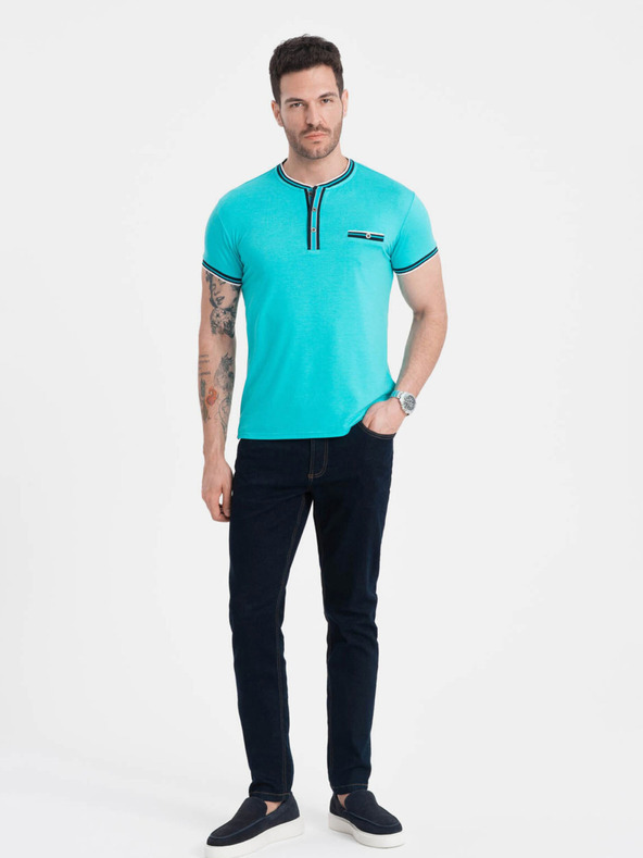 Ombre Clothing Camicia button down turchese da uomo Ombre Clothing