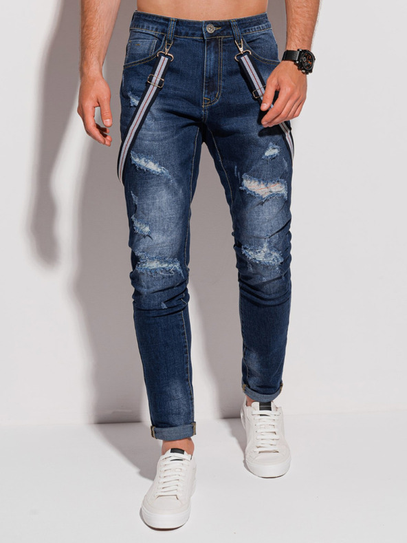 Edoti Jeans uomo blu scuro effetto strappato Edoti