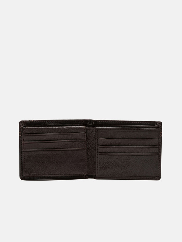 Edoti Portafoglio da uomo in pelle marrone scuro Edoti