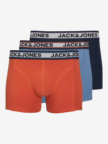 Jack & Jones Set di tre boxer da uomo Jack & Jones in blu e arancione