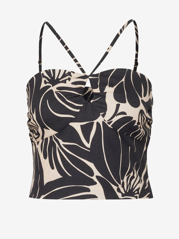 Orsay Top corto stampato nero da donna ORSAY