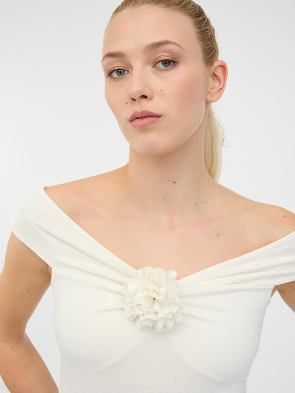 Orsay Maglietta panna a maniche corte con applicazione da donna ORSAY