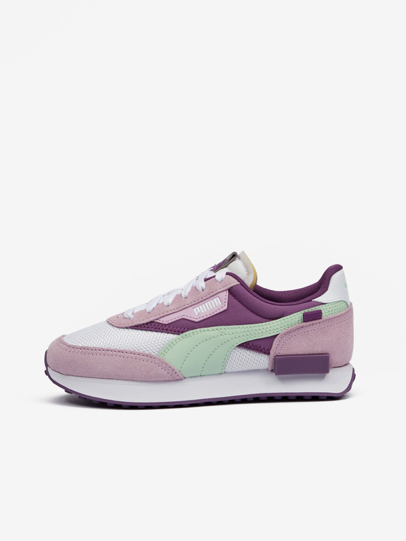 Puma Sneakers da donna bianche e viola con dettagli in pelle scamosciata Puma Future Rider Soft