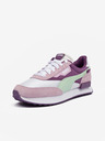 Puma Sneakers da donna bianche e viola con dettagli in pelle scamosciata Puma Future Rider Soft