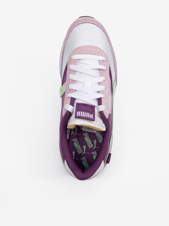 Puma Sneakers da donna bianche e viola con dettagli in pelle scamosciata Puma Future Rider Soft