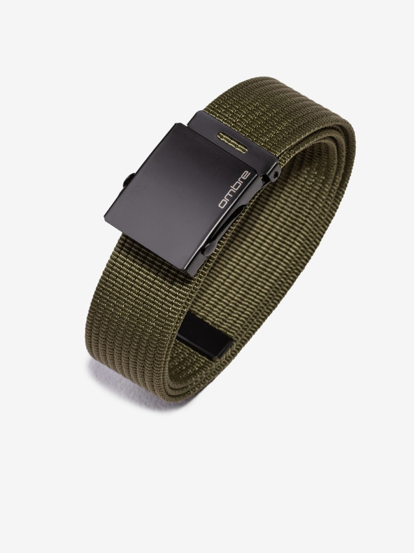 Ombre Clothing Cintura in tessuto da uomo - verde A030