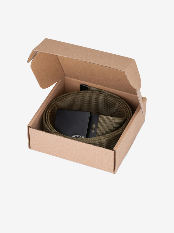 Ombre Clothing Cintura in tessuto da uomo - verde A030